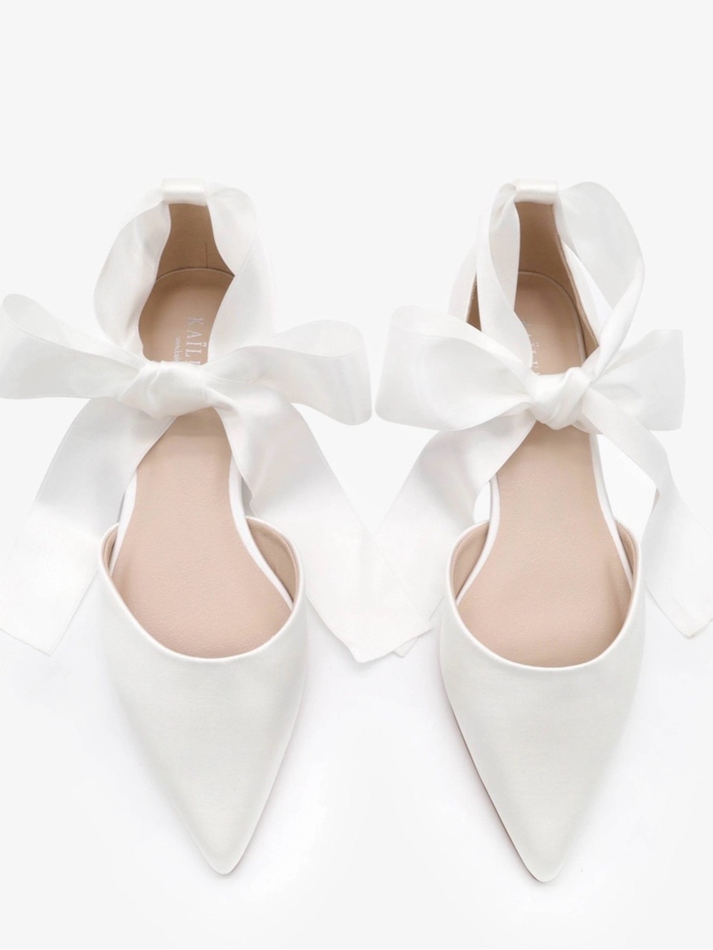 Kailee P Satin Pointy Toe Bridal Flats
